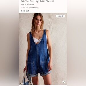 We The Free Women's Blue Denim Shortall overall